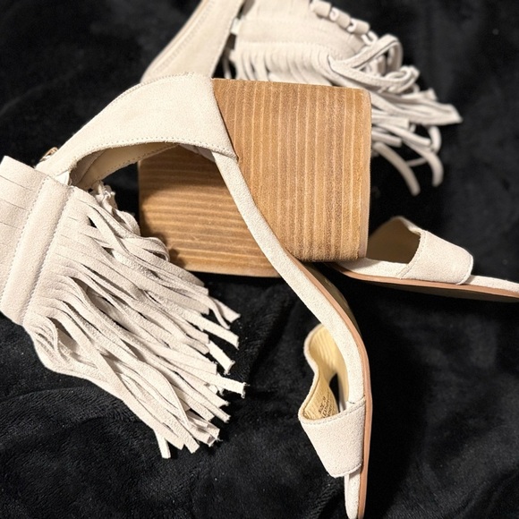 Matiko Cream High Heel Ruffled Sandals - Picture 9 of 9